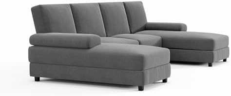 Hudson Comfort U Shaped Sectional Couch Covers 8 Pcs Gray