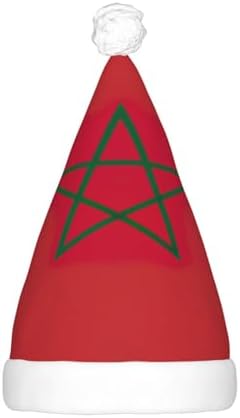 Moroccan Flag Christmas Hat with LED Lights