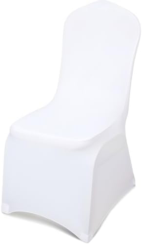 LEBENGURU Premium Spandex Chair Cover 100 PCS White