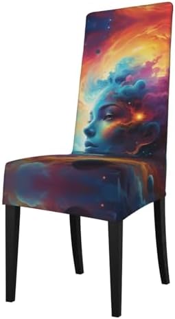 Cosmic Canvas Dining Chair Covers with Stretch Spandex