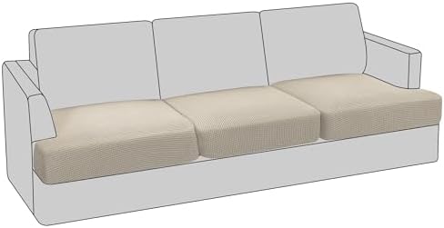 PrinceDeco 3 Piece T Cushion Slipcovers with Elastic Bottom