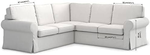 TLYESD Ektorp Sectional Sofa Cover Replacement Cool White 1
