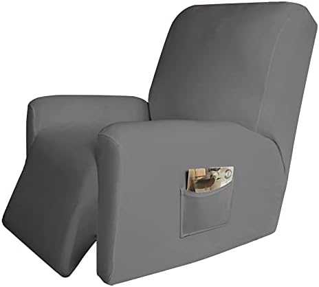 Easy-Going 4-Piece Microfiber Stretch Recliner Slipcover - Light Gray