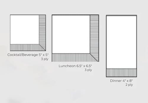 IHR Ideal Home Range Cocktail Napkins 5x5 20-Count Disposable Party Napkins
