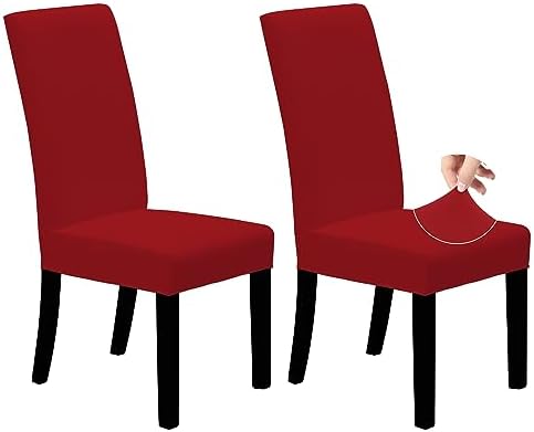 Easy-Going Dining Chair Covers Set of 2 Parsons Chair Slipcovers Christmas Red