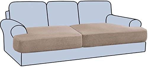 HVERSAILTEX 2 Piece T Cushion Sofa Slipcovers with Elastic Bands 1