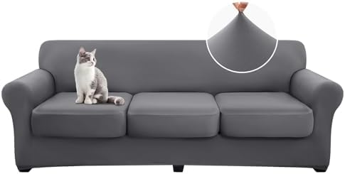 Hyha 4 Piece Sofa Slipcovers for 3 Cushion Couch