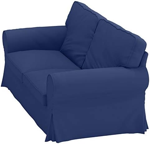 Dense Cotton Ektorp Loveseat Cover Replacement Dark Blue 1