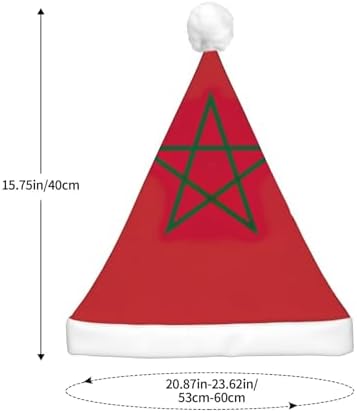 Moroccan Flag Christmas Hat with LED Lights