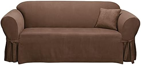SureFit Home Dcor Soft Suede Sofa Slipcover in Chocolate