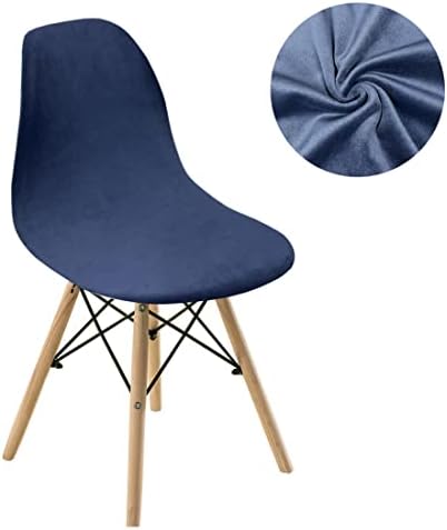 Daunkang Dining Chair Covers Set of 4 Velvet Navyblue