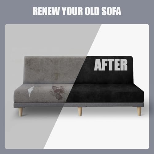 Molasofa Stretch Futon Slipcover Black Larger