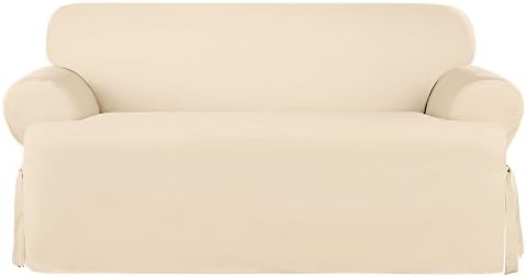 SureFit Duck Heavyweight Cotton Loveseat Slipcover 1