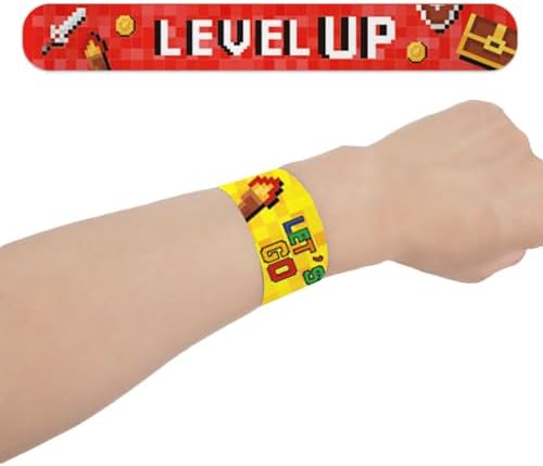 Pixel Party Favor Slap Bracelets 24 Pack