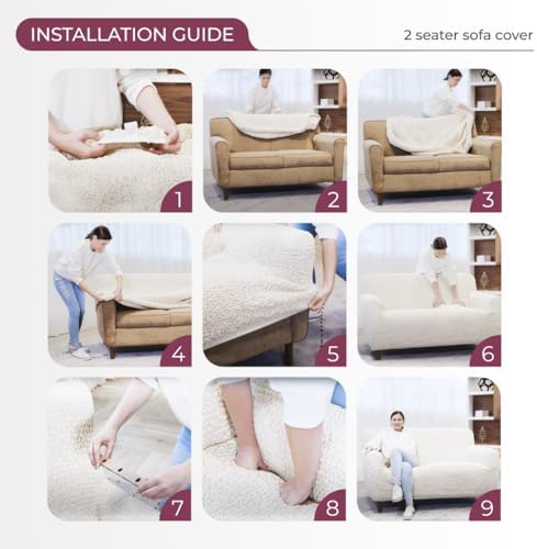 PAULATO Loveseat Slipcover - Stretch Cover - Venezia Cream
