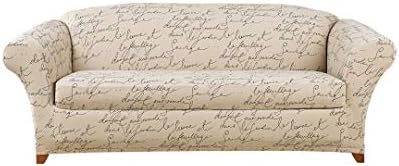 SureFit Stretch Pen Pal 2 Piece Sofa Slipcover Parchment