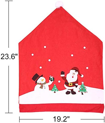 MSQ 4PCS Christmas Chair Covers with Santa and Snowman Designs