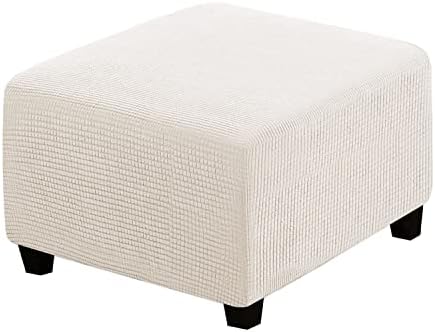 HVERSAILTEX Square Ottoman Slipcover with Elastic Bottom 1