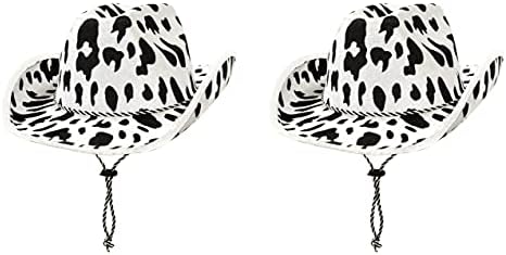 Beistle Cow Print Cowboy Hats Adjustable Chin Strap