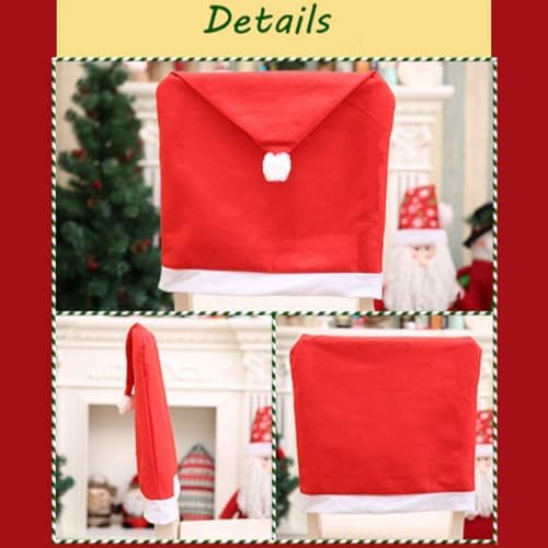 6 Pack Red Christmas Chair Covers for Dining Chairs 1