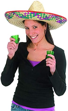 Fun Express 12 Straw Sombrero Hats Brown