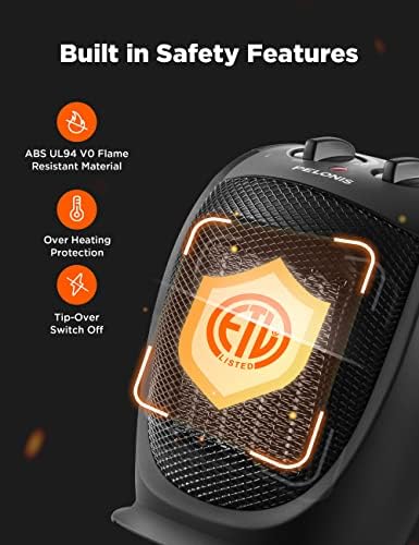Pelonis 1500W Tower Space Heater Bundle with Portable 900W Heater 1