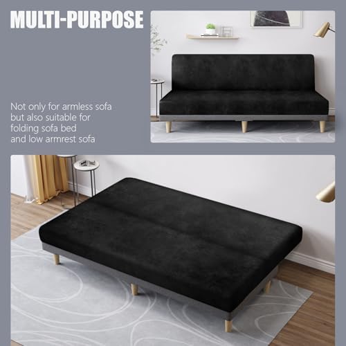 Molasofa Stretch Futon Slipcover Black Larger