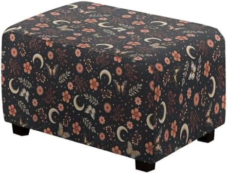 Flowers Moon Ottoman Slipcover for Stool and Bench