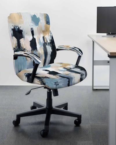 DecorLovee Modern Abstract Office Chair Cover with Armrests