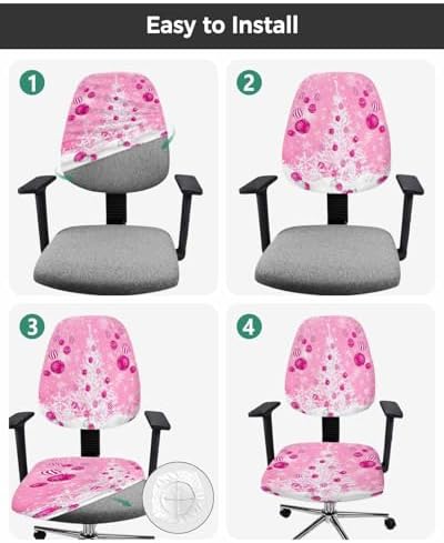 Christmas Office Chair Cover with Xmas Tree Design 1