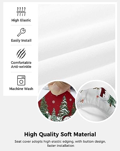 Red Christmas Chair Covers 2 Piece Universal