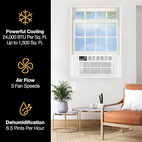 Whirlpool 24000 BTU Window Air Conditioner with Dehumidifier 230V Bright White