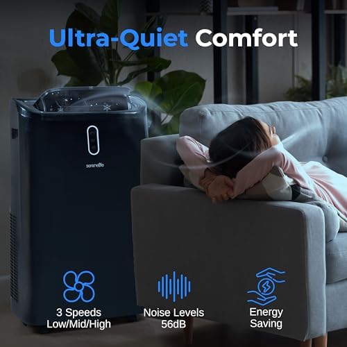 SereneLife SLPAC242B 12000 BTU Portable AC Unit with Dehumidifier and Fan
