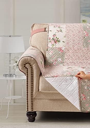 Brilliant Sunshine Traditional Rose and Sage Patchwork Armchair Slipcover