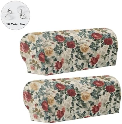 Arm Chair Covers Set of 2 Rose Red Twist Pin 1