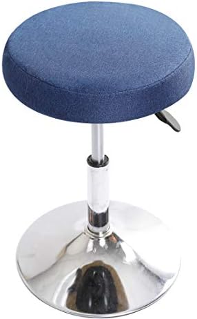 Round Stool Cover Canvas Cotton 13 Inches Blue