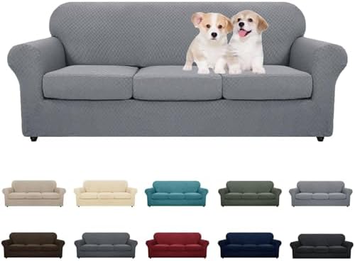 MAXIJIN 4 Piece Sofa Covers for 3 Cushion Couch