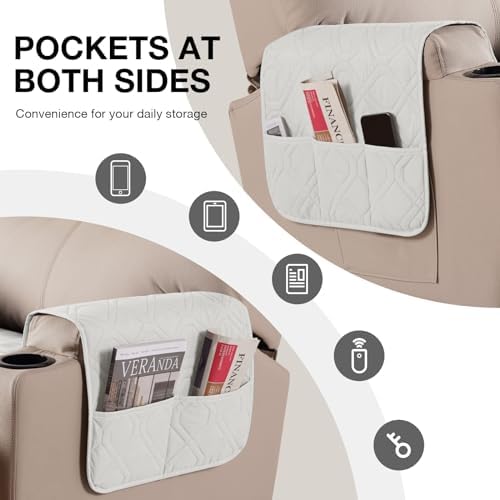 VANSOFY Recliner Chair Covers 22 Inch Waterproof Slipcover with Storage Pockets
