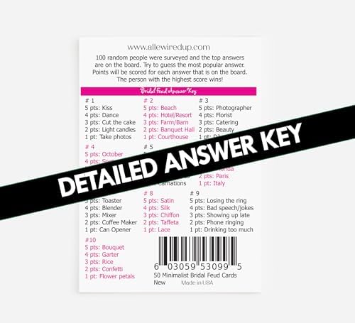 All Ewired Up 50 Bridal Family Feud Cards