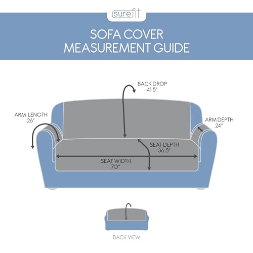 SureFit Non-Slip Sofa Furniture Cover Blue