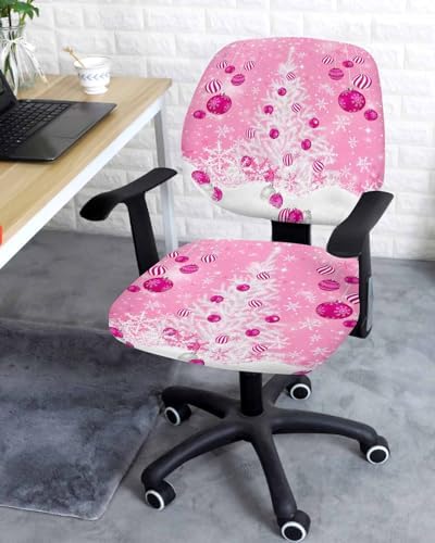 Christmas Office Chair Cover with Xmas Tree Design 1