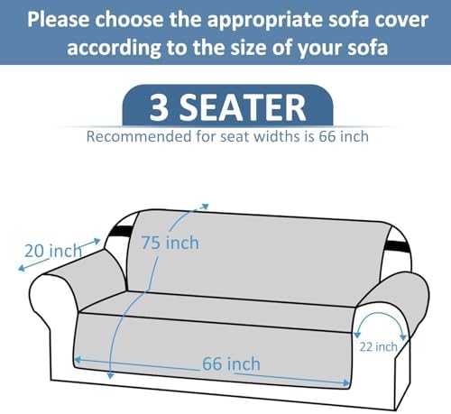 WONGS BEDDING Boho Sofa Cover Blue Stripe 3 Seater Slipcover