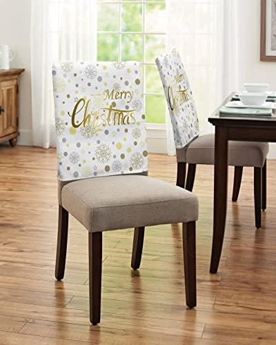 Savannan Dining Chair Covers with Snowflake Polka Dot Design Set of 4