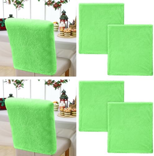 Christmas Chair Covers Set of 4 Luxury Plush Lime Green Chair Back Covers