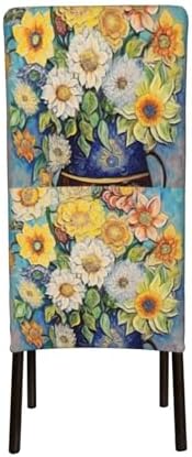 ViLLeX Stretchy Dining Chair Slipcovers with Flower Print