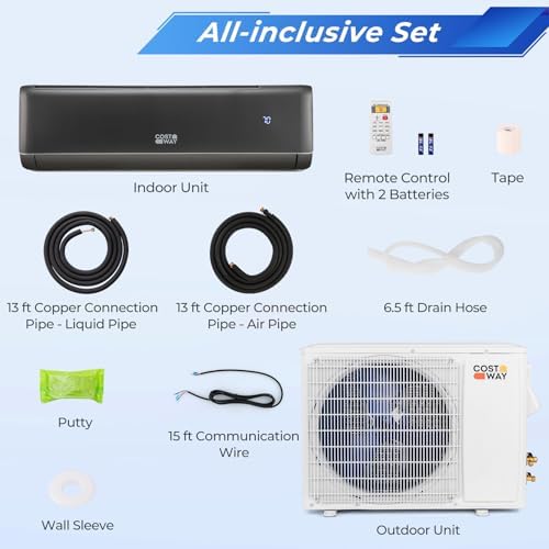 COSTWAY 24000 BTU WiFi Mini Split AC Unit with Heat Pump