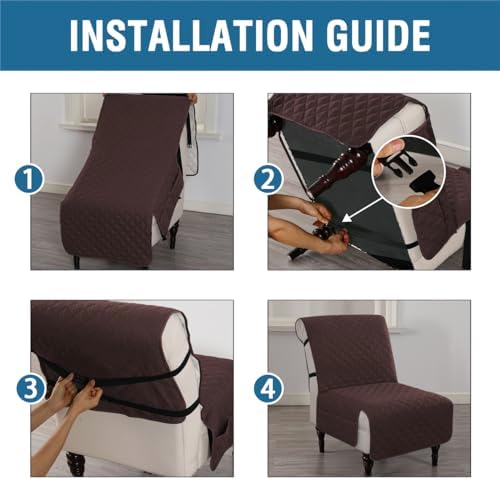 HVERSAILTEX Reversible Water Resistant Chair Cover with Pockets and Anti-Slip Buckle