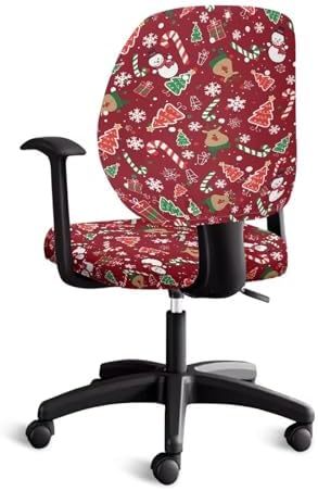 Talayituse Snowman Deer Office Chair Cover Set
