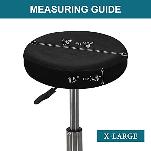 Turquoize 2 Pack Round Bar Stool Covers with Elastic Bands Black