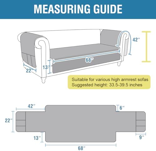 HVERSAILTEX Waterproof Sofa Cover for 3 Cushion Couch